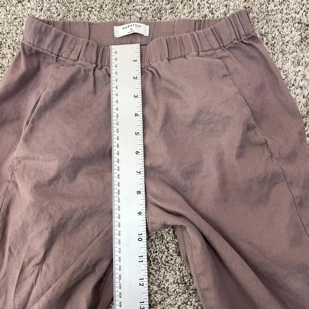 Aritzia Babaton Joggers Womens XS Linen Blend‎ Crop Pull On Mocha Brown Pants